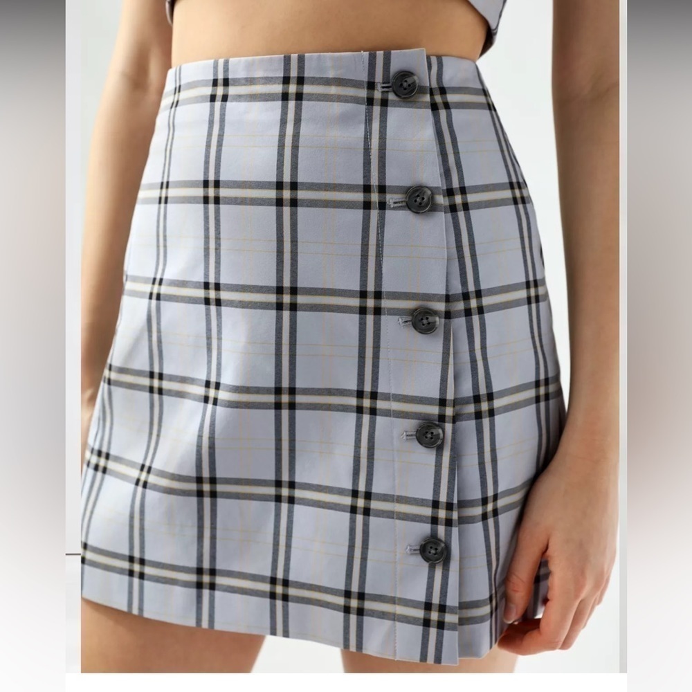 Aritzia Sunday Best Yuri Plaid Mini Skirt Sz 0 - Picture 2 of 11